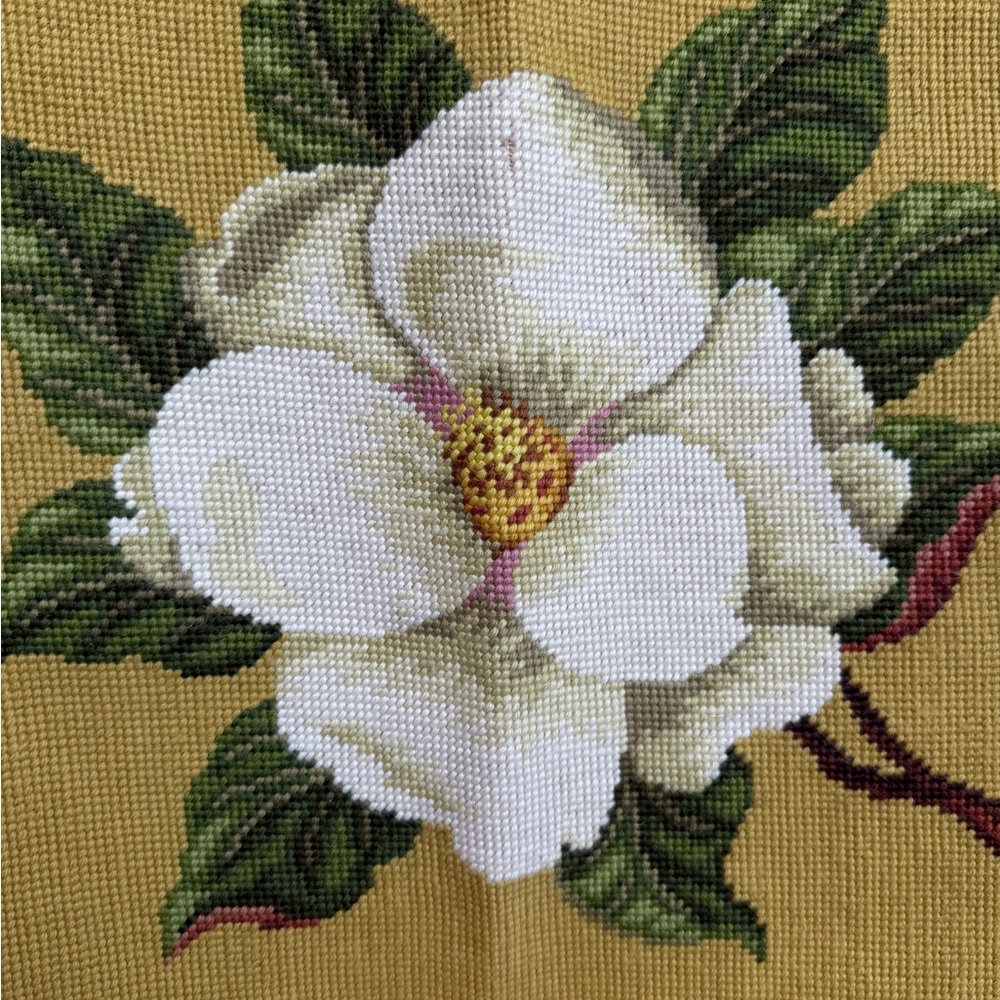 Floral Tapestry Wall Art with White and Green Design